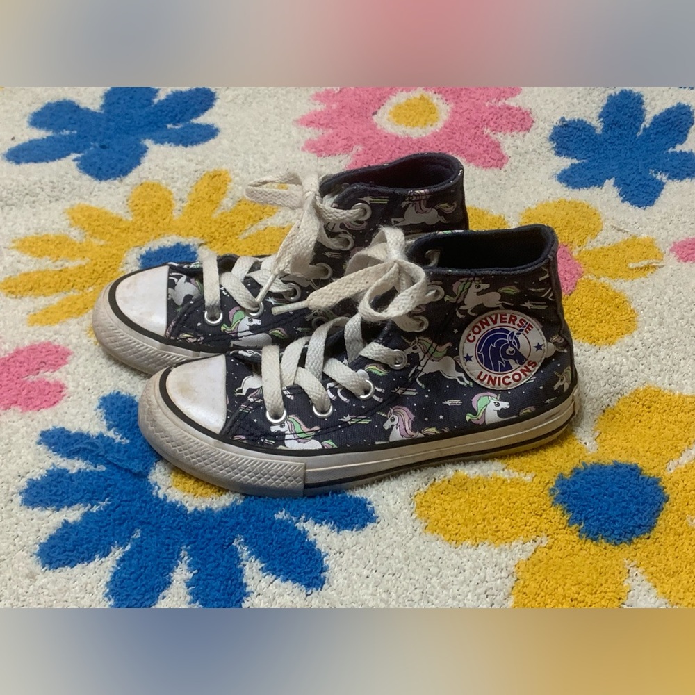 Converse Kids Toddler Size 11.5 Unicorn High-Tops - Blue and White